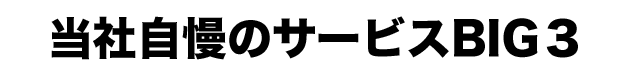 当社自慢のサービスBIG３